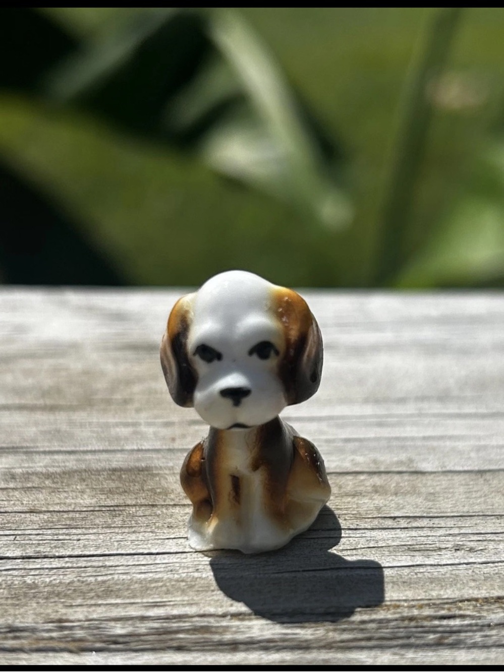 Vintage Japan Bug House Brown Black White Puppy Dog Teeny Tiny Miniature